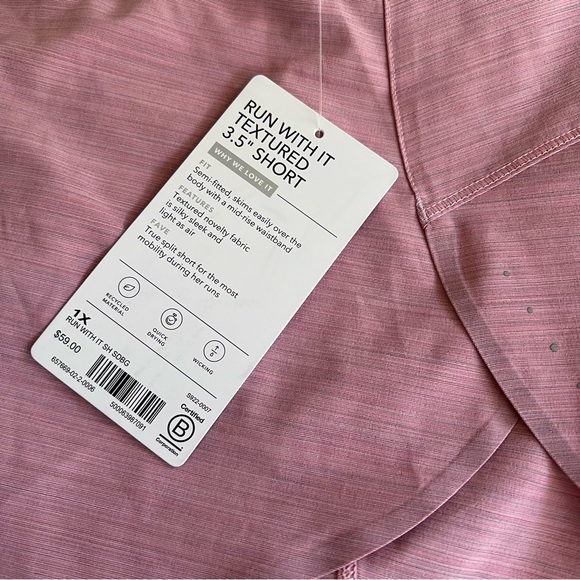 ATHLETA Run With It Shorts Space Dye Begonia pink 3.5" SIZE 1X - Picture 12 of 15